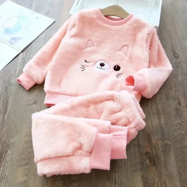 Children’s Pajama Sets Bear Tops + Pants 2Pcs Kids Pajamas Winter Girl Clothing Sets 2 To 6Years Children Clothes Boys
