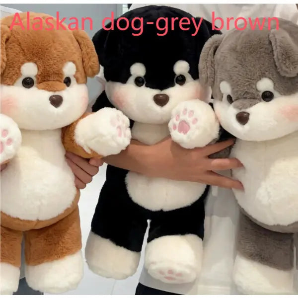 Children’s Plush Stuffed Animal for Unisex (Small) – Soft Hugging Doll - Alaskan gray coffee / 45cm - None