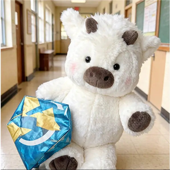 Children’s Plush Stuffed Animal for Unisex (Small) – Soft Hugging Doll - Suzhou Highland cattle white / 45cm - None