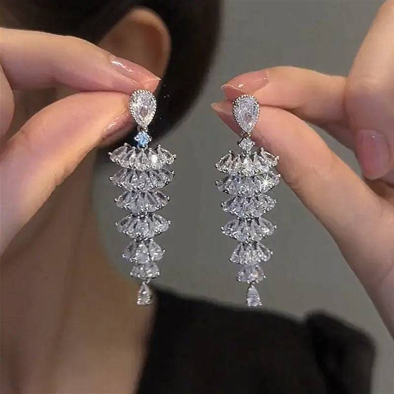 Christmas Tree Earrings - Silver Pagoda