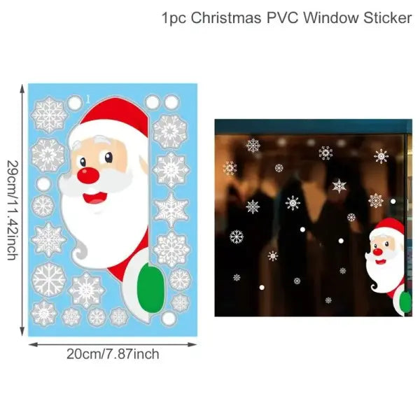 Christmas Window Stickers Merry Christmas Decorations for Home 2025 Christmas Wall Sticker Kids Room New Year