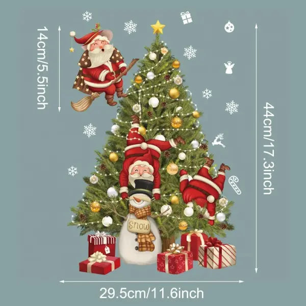 Christmas Window Stickers Merry Christmas Decorations for Home 2025 Christmas Wall Sticker Kids Room New Year