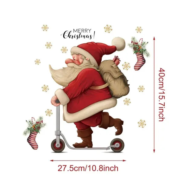 Christmas Window Stickers Merry Christmas Decorations for Home 2025 Christmas Wall Sticker Kids Room New Year