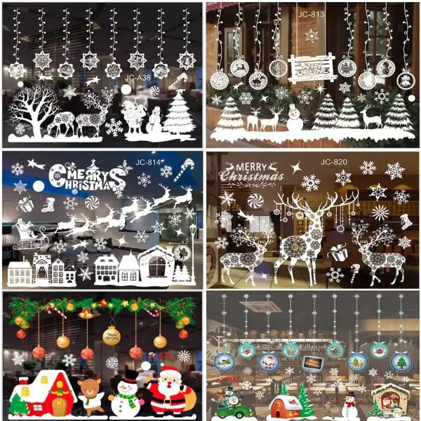 Christmas Window Stickers Christmas Wall Sticker Kids Room Wall Decals Merry Christmas Decorations For Home New Year