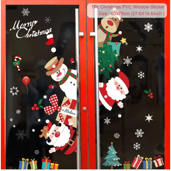 Christmas Window Stickers Christmas Wall Sticker Kids Room Wall Decals Merry Christmas Decorations For Home New Year