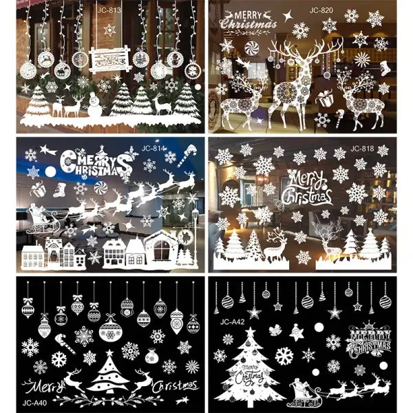 Christmas Window Stickers Christmas Wall Sticker Kids Room Wall Decals Merry Christmas Decorations For Home New Year