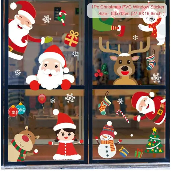 Christmas Window & Wall Decals: Merry Christmas Home Decor & New Year Stickers for Kids’ Rooms - sticker 22