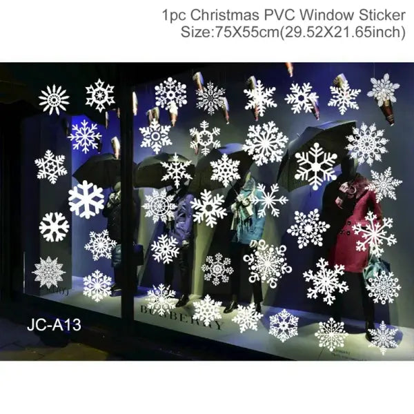 Christmas Window Stickers Christmas Wall Sticker Kids Room Wall Decals Merry Christmas Decorations For Home New Year