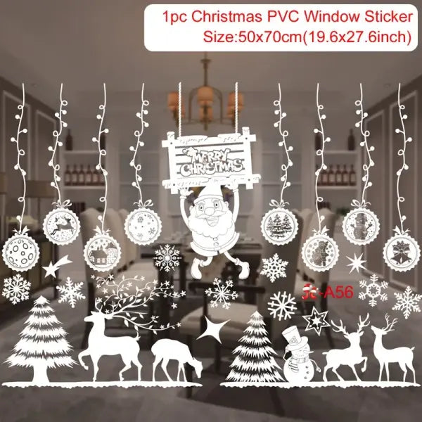 Christmas Window Stickers Christmas Wall Sticker Kids Room Wall Decals Merry Christmas Decorations For Home New Year