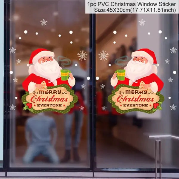 Christmas Window Stickers Christmas Wall Sticker Kids Room Wall Decals Merry Christmas Decorations For Home New Year