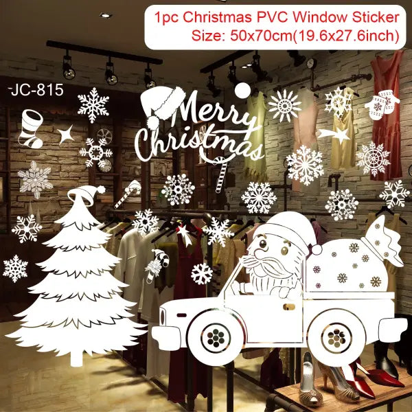Christmas Window Stickers Christmas Wall Sticker Kids Room Wall Decals Merry Christmas Decorations For Home New Year