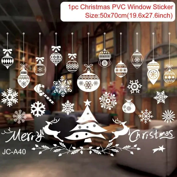 Christmas Window Stickers Christmas Wall Sticker Kids Room Wall Decals Merry Christmas Decorations For Home New Year