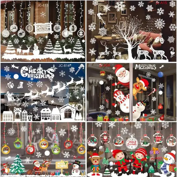 Christmas Window Stickers Christmas Wall Sticker Kids Room Wall Decals Merry Christmas Decorations For Home New Year