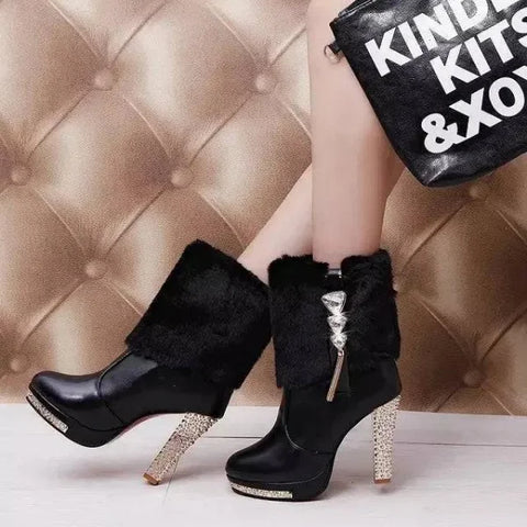 Ankle Boots High Heel Chunky Heel Women