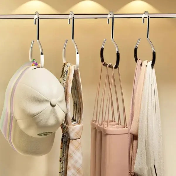 Circle Ring 8-Hat Display Rack Baseball Cap Organizer & Scarf Holder for Space-Saving Closet