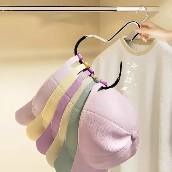 Circle Ring 8-Hat Display Rack Baseball Cap Organizer & Scarf Holder for Space-Saving Closet