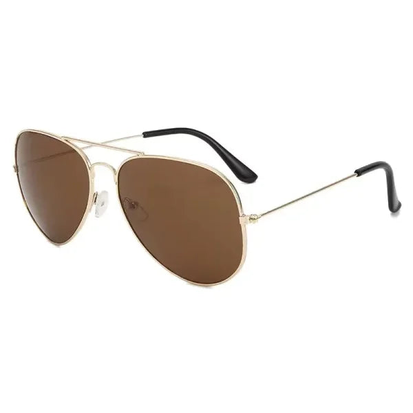 Classic Pilot Polarized Sunglasses for Men - Luxury Metal UV400 Aviation Driving Shades - black / tawny