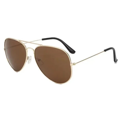Classic Pilot Polarized Sunglasses for Men - Luxury Metal UV400 Aviation Driving Shades - black / tawny