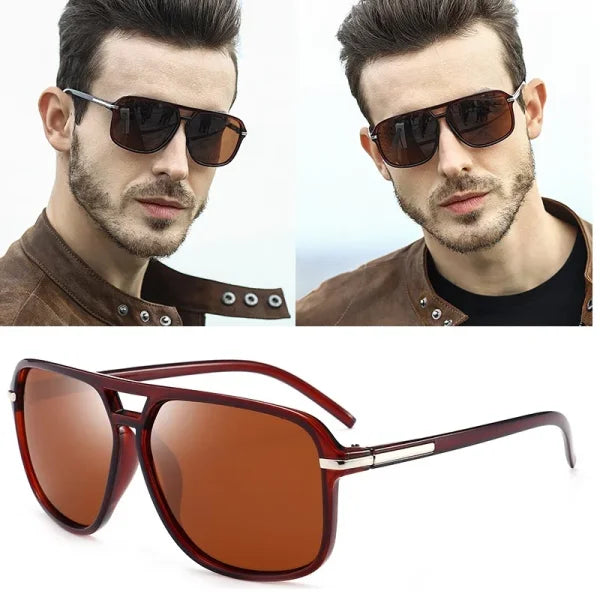 Classic Pilot Vintage Polarized Sunglasses - Retro UV400 Driving Shades