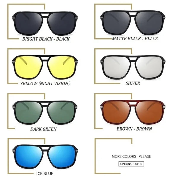 Classic Pilot Vintage Polarized Sunglasses - Retro UV400 Driving Shades