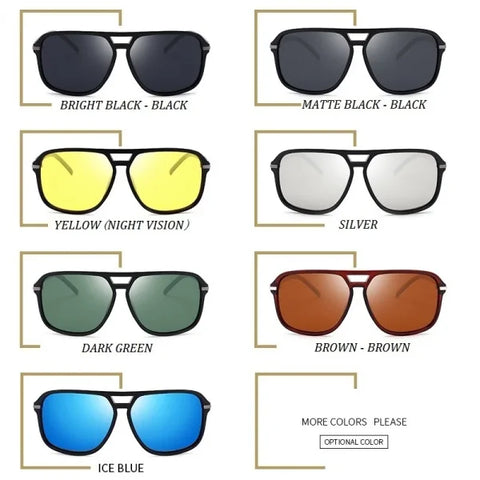 Classic Pilot Vintage Polarized Sunglasses - Retro UV400 Driving Shades