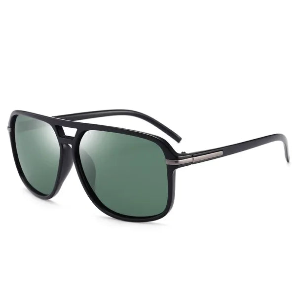 Classic Pilot Vintage Polarized Sunglasses - Retro UV400 Driving Shades - DARK GREEN