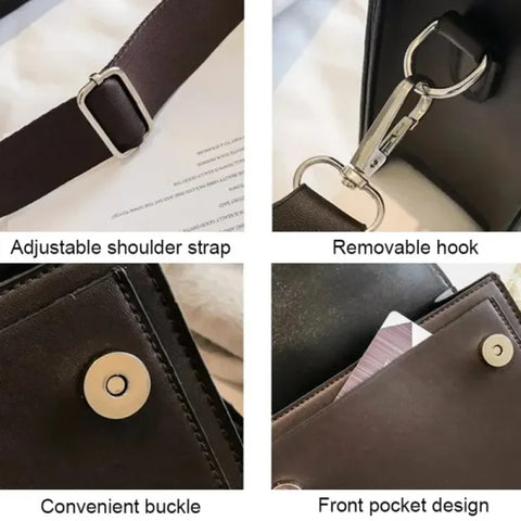 Classic PU Leather Crossbody Bag for Women – Stylish Travel Flap Handbag - Himpall