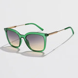 Square Cycling Sunglasses Alloy Frame Retro Gradient