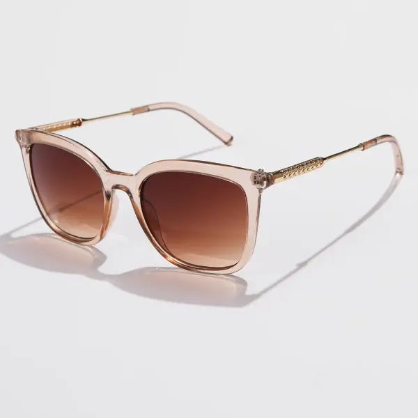 Square Cycling Sunglasses Alloy Frame Retro Gradient - champagne