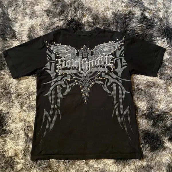 Y2K Gothic Style Oversized T Shirt Cotton Blend Street Aesthetic - 4 / XXXL