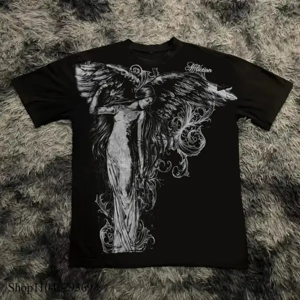 Y2K Gothic Style Oversized T Shirt Cotton Blend Street Aesthetic - 1 / XXXL