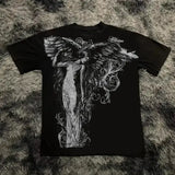 Y2K Gothic Style Oversized T Shirt Cotton Blend Street Aesthetic - 1 / XXXL