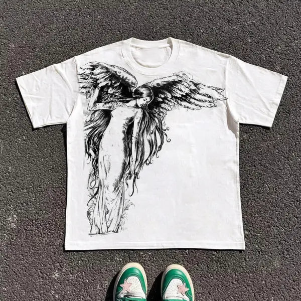Y2K Gothic Style Oversized T Shirt Cotton Blend Street Aesthetic - 2 / S