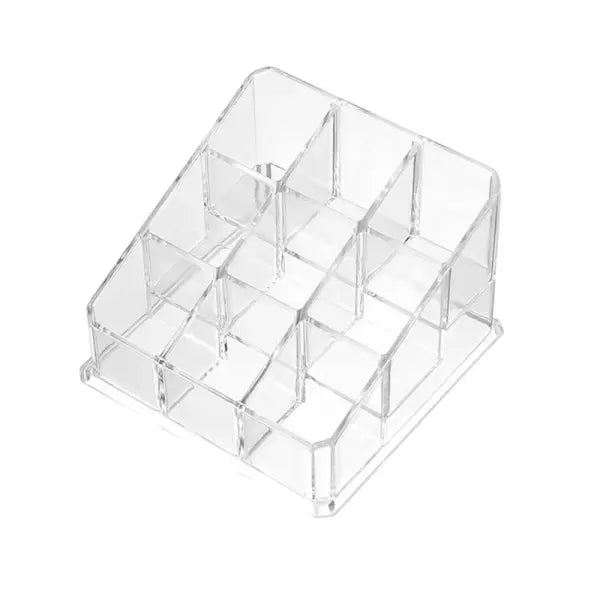 9–40 Grid Clear Acrylic Lipstick Organizer Makeup Storage Box & Cosmetic Display Stand - 9grids