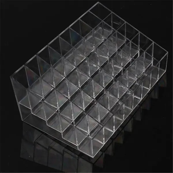 9–40 Grid Clear Acrylic Lipstick Organizer Makeup Storage Box & Cosmetic Display Stand - 40grids