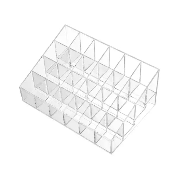 9–40 Grid Clear Acrylic Lipstick Organizer Makeup Storage Box & Cosmetic Display Stand - 24grids-small