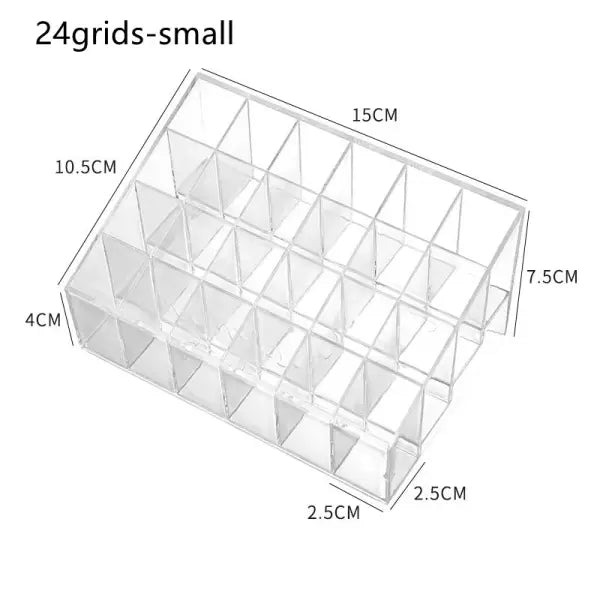 9–40 Grid Clear Acrylic Lipstick Organizer Makeup Storage Box & Cosmetic Display Stand