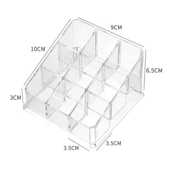 9–40 Grid Clear Acrylic Lipstick Organizer Makeup Storage Box & Cosmetic Display Stand