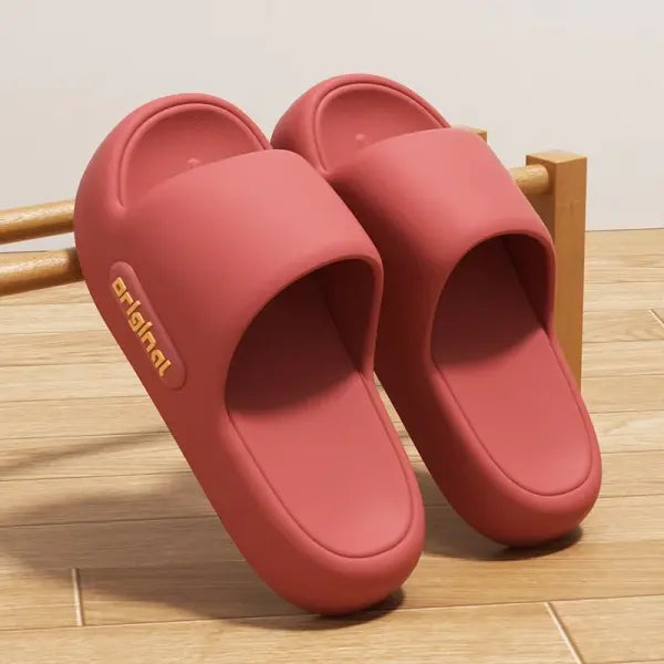 Cloud Slippers Platform Shoes Type Fashion Print Soft Beach Slides - Red / 36-37