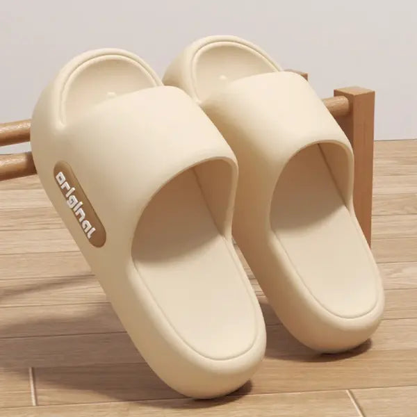 Cloud Slippers Platform Shoes Type Fashion Print Soft Beach Slides - Khaki / 42-43