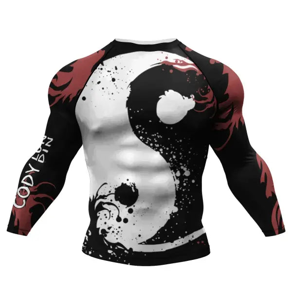 Cody Lundin Tattoo Compression Shirt – Men’s Long Sleeve Gym Rashguard for BJJ Jiu Jitsu & Boxing - AS019 / M(160-170cm