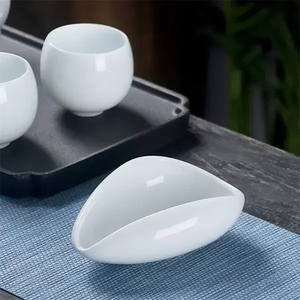 Coffee Bean Measuring Cup Ceramic Weighing Tray Coffee Powder Dosage Tray Suitable for Home Cafe Simple Coffee Tray