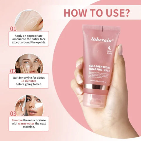 75ml Collagen Overnight Wrapping Peel Off Facial Mask Korean Collagen Night Wrapping Mask Deeply Hydrates Night Care