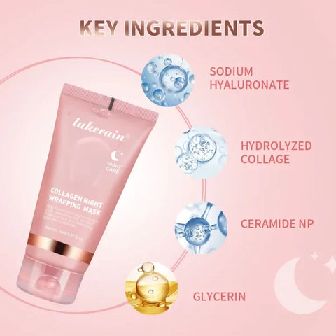 75ml Collagen Overnight Wrapping Peel Off Facial Mask Korean Collagen Night Wrapping Mask Deeply Hydrates Night Care