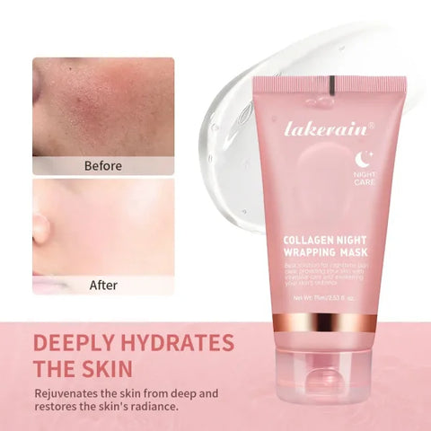 75ml Collagen Overnight Wrapping Peel Off Facial Mask Korean Collagen Night Wrapping Mask Deeply Hydrates Night Care