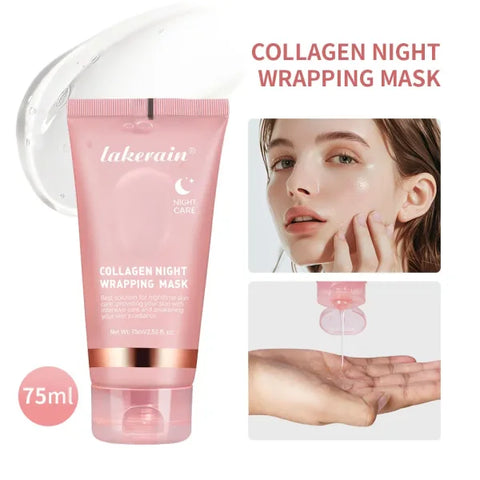75ml Collagen Overnight Wrapping Peel Off Facial Mask Korean Collagen Night Wrapping Mask Deeply Hydrates Night Care