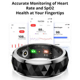 COLMI R11 Ceramic Smart Ring for Men Fidget Spinner Anxiety Relieve Ring with Charging Case Health Monitor 5ATM