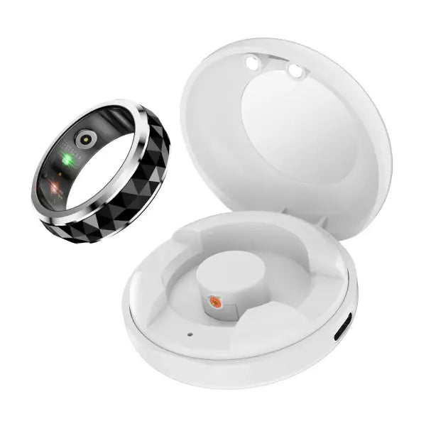 COLMI R11 Ceramic Smart Ring for Men Fidget Spinner Anxiety Relieve Ring with Charging Case Health Monitor 5ATM