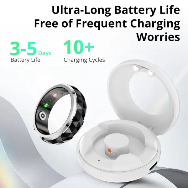 COLMI R11 Ceramic Smart Ring for Men Fidget Spinner Anxiety Relieve Ring with Charging Case Health Monitor 5ATM