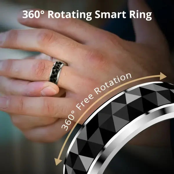 COLMI R11 Ceramic Smart Ring for Men Fidget Spinner Anxiety Relieve Ring with Charging Case Health Monitor 5ATM
